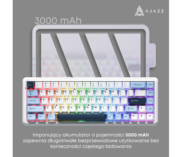 Ajazz AK680 MAX (8+8K) Magnetic Switch Blue White Dark Blue RGB - 1536360 - zdjęcie 7